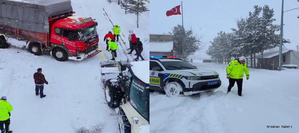 Ardahan İl Emniyet Müdürlüğü’nden Kar Mesaisi