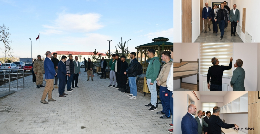 Ardahan Valisi  Hayrettin Çiçek, Göle KYK Erkek Yurdu’nu Ziyaret Etti