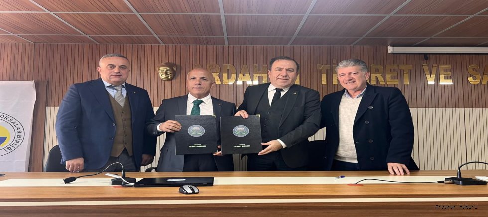 Artvin Ticaret Borsası ile Ardahan Ticaret ve Sanayi Odası Arasında Kardeş Oda Protokolü İmzalandı