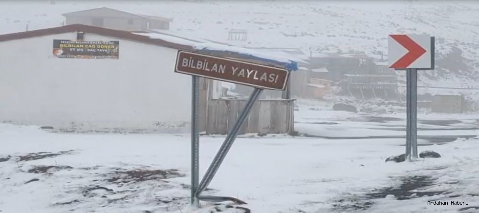 Bülbülan Yaylası mevkiinde kar yağışı etkili oldu