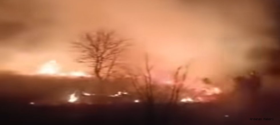 Çıldır İlçesine Bağlı Öncül Köyünde Çıkan Yangın 3 Saatte Söndürüldü