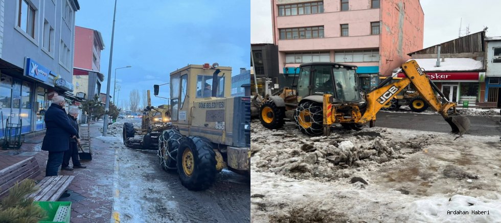 Göle Belediyesi kar temizliği çalışmalarını sürdürüyor: Başkan Gökhan Budak sahada