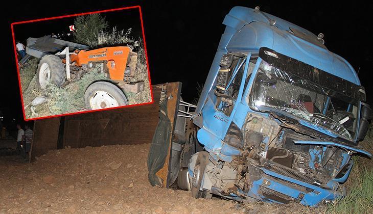 Manisa'da feci kaza! Hafriyat kamyonu traktöre arkadan çarptı; 1 ölü, 1 yaralı
