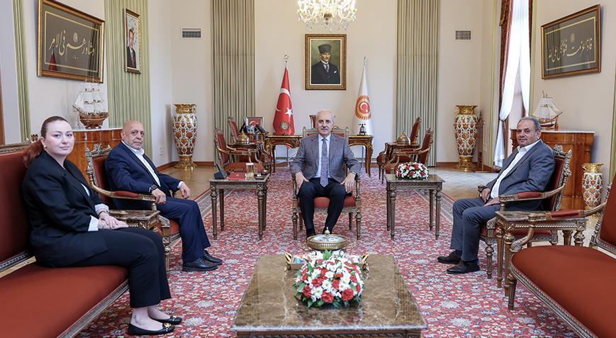 Meclis Başkanı Kurtulmuş, HAK-İŞ Genel Başkanı Arslan'ı kabul etti