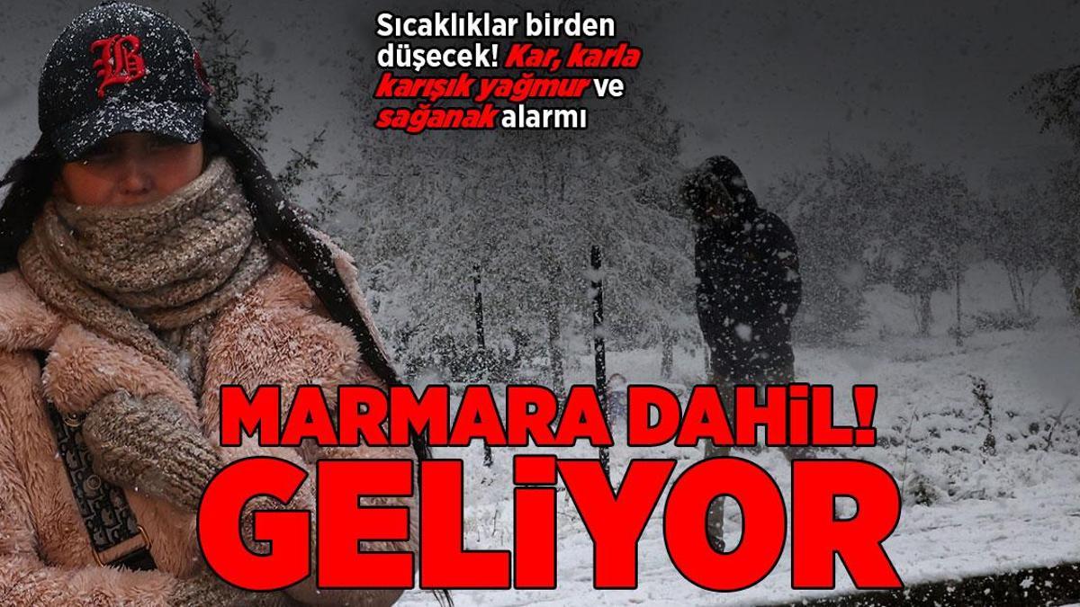 Meteoroloji’den kar ve karla karışık yağmur uyarısı! Marmara dahil