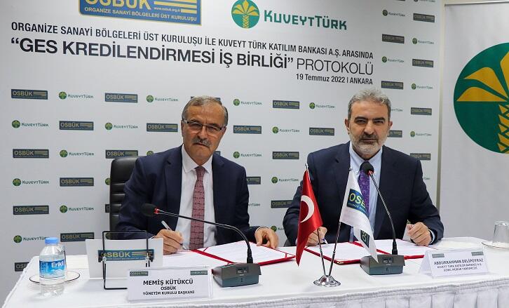 OSBÜK ve Kuveyt Türk’ten, OSB’lerde GES yatırımlarını destekleyecek protokol