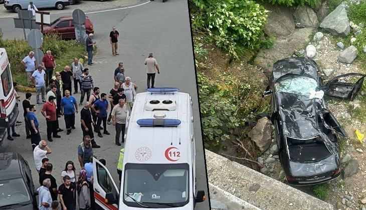 Rize'de feci kaza! İki otomobil çarpıştı: 1 ölü, 8 yaralı