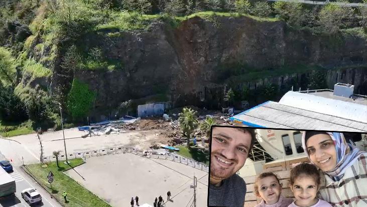 Samsun'da heyelan! Kaya parçası aracın üzerine düştü