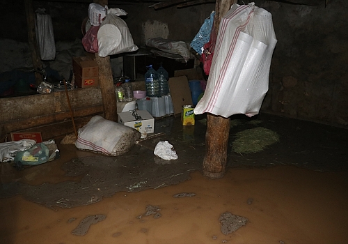 Ağrı’da bir köyde etkili olan sel hasara yol açtı