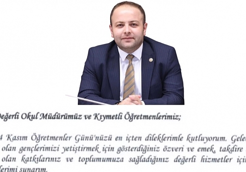 AK Parti Ardahan Milletvekili Kaan Koç, öğretmenler gününü mektupla kutladı