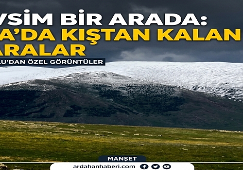 Ardahan-Artvin Yolunda İki Mevsim Bir Arada: Sahara'da Kıştan Kalan Manzaralar