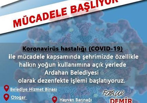 Ardahan Belediyesi koronavirüse karşı önlemi elden bırakmıyor.