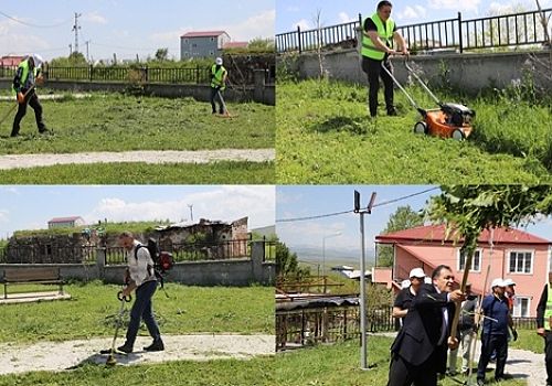Ardahan Belediyesi parklarda uzayan çim ve otları temizlemek için kapsamlı bir çalışma başlattı.