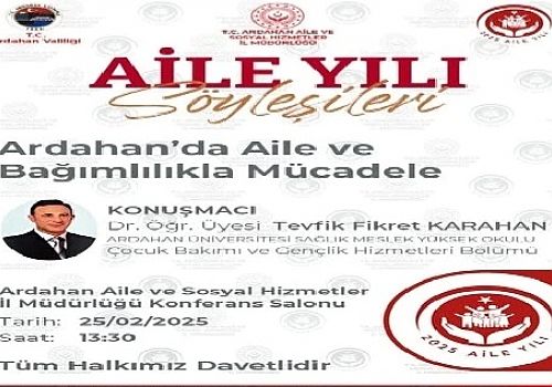 Ardahan’da Aile ve Bağımlılıkla Mücadele konulu bir söyleşi düzenliyor