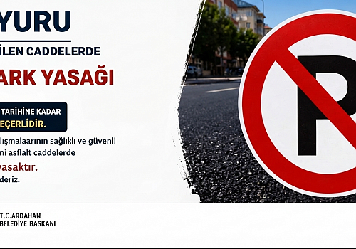 Ardahan'da Asfalt Çalışmaları: Yeni Serilen Caddeler İçin Geçici Park Yasağı Getirildi