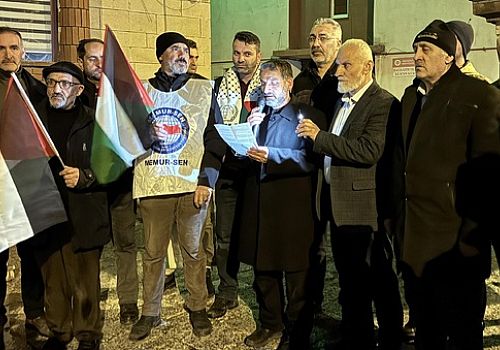 Ardahan'da, İsrail'in Gazze'ye düzenlediği saldırıları kınamak amacıyla yürüyüş gerçekleştirildi.