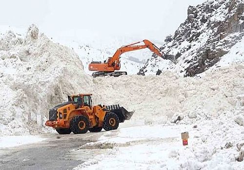 Ardahan'da köy yoluna düşen çığ ekiplerce temizlendi.