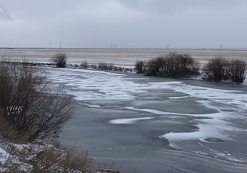 Ardahan'da Kura Nehri'nin yüzeyi dondu