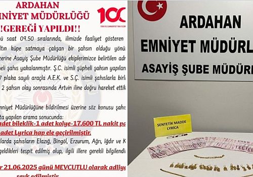 Ardahan'da kuyumcuya sahte altın sattığı iddia edilen 3 şüpheli gözaltına alındı