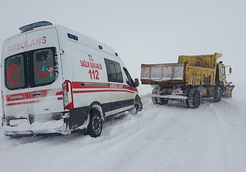 Ardahan'da tipi nedeniyle yolda kalan biri ambulans 52 araç kurtarıldı