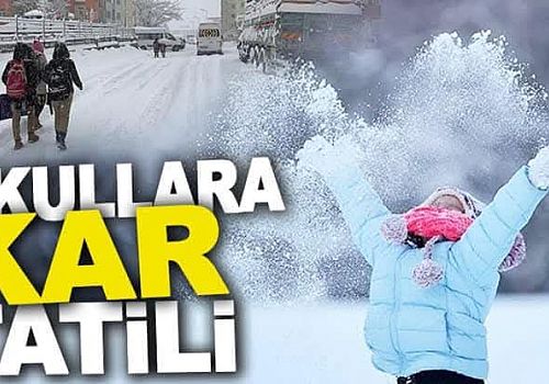 Ardahan da yoğun kar yağışı ve tip nedeniyle il genelinde 21 şubat Cuma günü okullar tatil edildi 