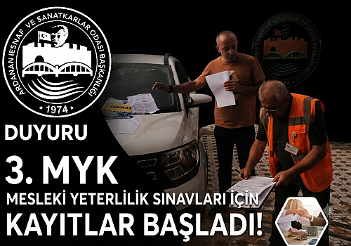 Ardahan Esnaf ve Sanatkârlar Odası'ndan MYK Sınavları İçin Başvuru Çağrısı