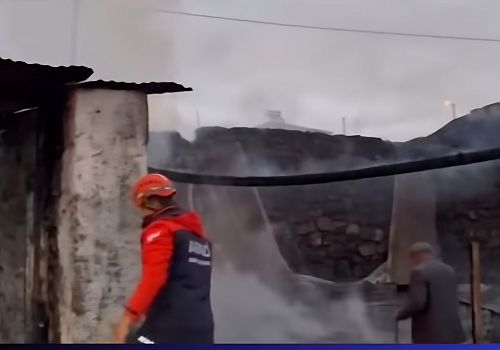 Ardahan’ın Çamlıçatak köyünde  çıkan yangında bir ahır ve samanlık kül oldu, içerideki hayvanlar kurtarılamadı.
