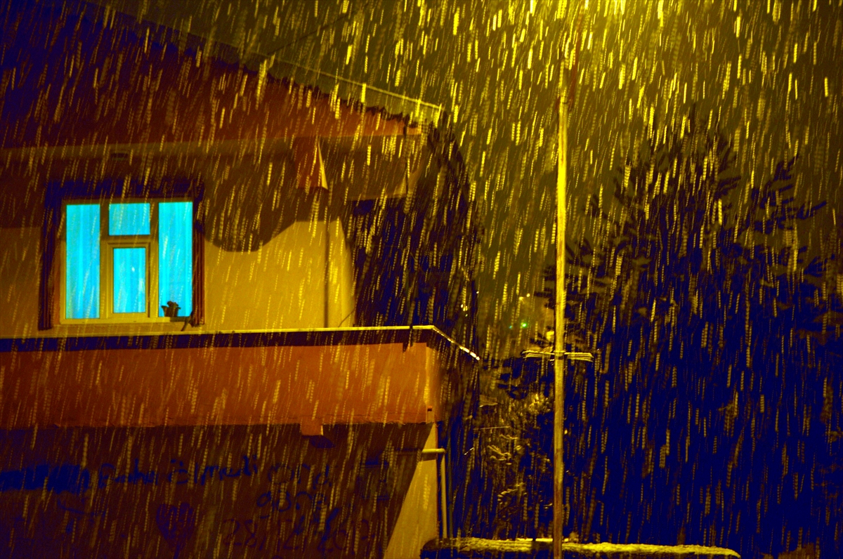 Ardahan lapa lapa yağan karla beyaza büründü