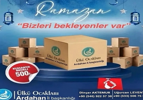 Ardahan Ülkü Ocakları Ramazan kolisi yardım kampanyası başlattı. 