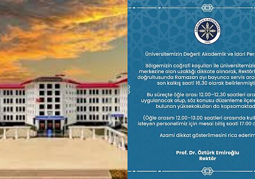 Ardahan Üniversitesi’nden Ramazan Ayı Düzenlemesi: Servis Saatleri Değişti