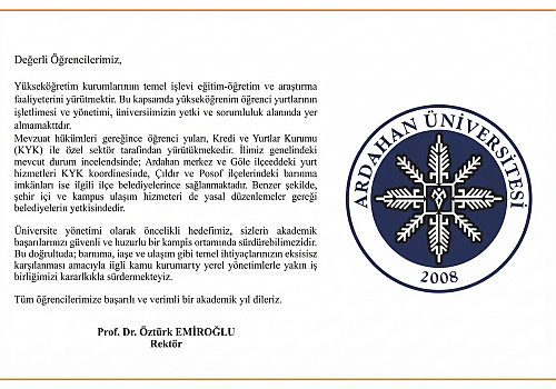 Ardahan Üniversitesinden Barınma ve Ulaşım Açıklaması