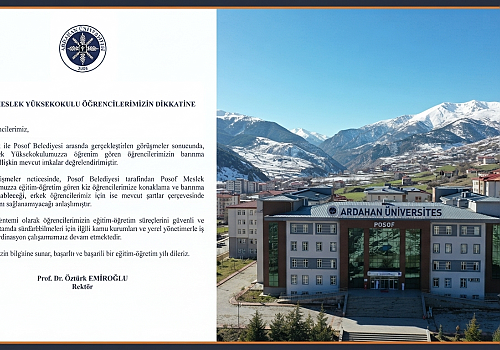Ardahan Üniversitesinden Posof Myo Öğrencilerine Barınma Açıklaması