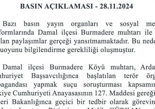 Ardahan Valiliği yanlış haber ve iddialara yönelik açıklama yaptı.