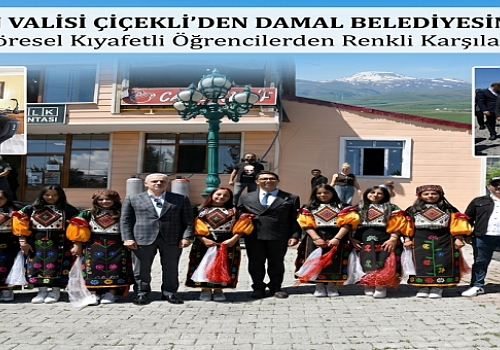 Ardahan Valisi Çiçekli'den Damal Belediyesine Ziyaret: Yöresel Kıyafetli Öğrencilerden Renkli Karşılama
