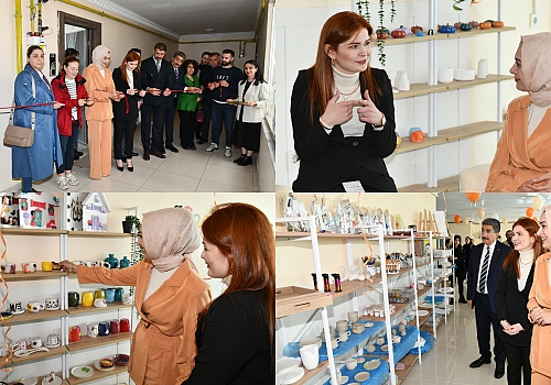 Ardahan Valisi Hayrettin Çiçek in Eşi Berna Çiçek, Lumos Sanat Atölyesi’nin açılışına katıldı