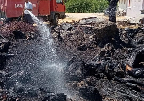 Baskil'de otluk alanda çıkan yangın söndürüldü