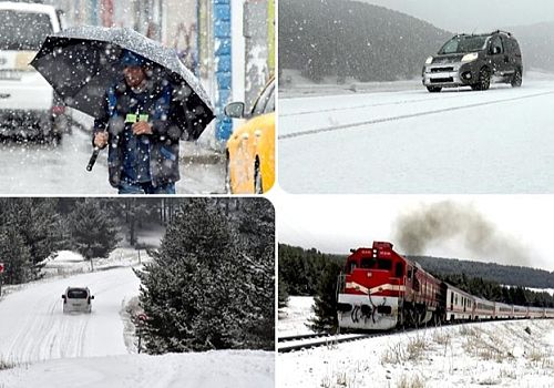 Bazı illerde etkili olan kar yağışıyla, şehir merkezleri ve yüksek kesimleri beyaza büründü.
