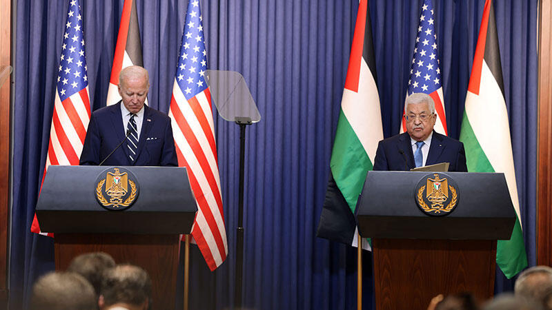 Biden, Filistin Devlet Başkanı Abbas ile ortak basın toplantısı düzenledi