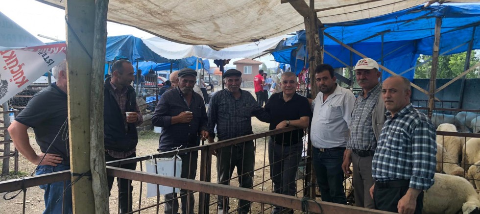 CHP'li Ramis Topal hayvan pazarını ziyaret etti
