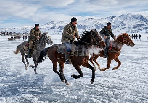 Çıldır’da Atlı Gençlerin Nefes Kesen Yarışı