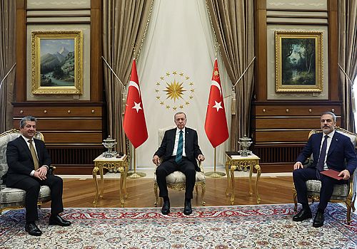 Cumhurbaşkanı Erdoğan IKBY Başbakanı Mesrur Barzani'yi kabul etti