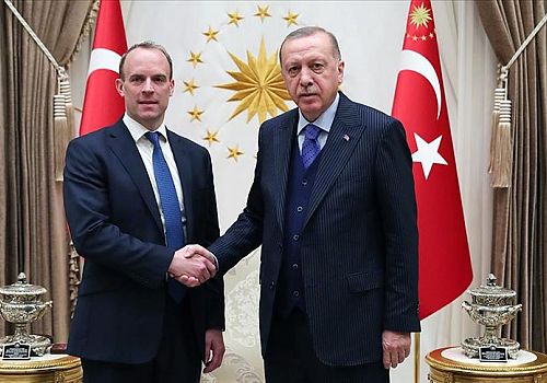 Cumhurbaşkanı Erdoğan, İngiltere Dışişleri Bakanı Raab'ı kabul etti