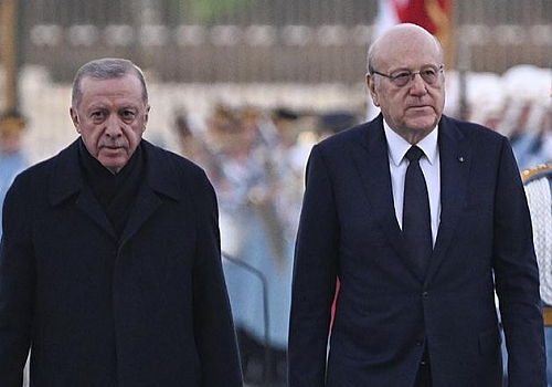 Cumhurbaşkanı Erdoğan, Lübnan Başbakanı Mikati'yi resmi törenle karşıladı