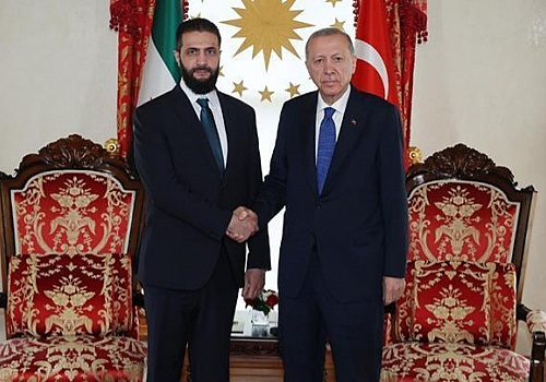  Cumhurbaşkanı Erdoğan, Şara ile bir araya geldi