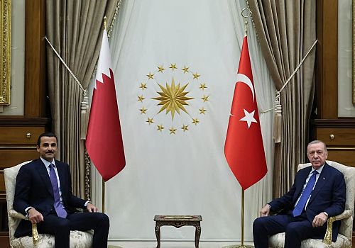 Cumhurbaşkanı Erdoğan ve Al Sani'nin Cumhurbaşkanlığı Külliyesi'ndeki görüşmesi basına kapalı gerçekleşti