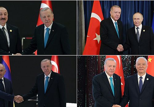 Cumhurbaşkanı Recep Tayyip Erdoğan, zirve marjındaki temaslarını sürdürüyor.