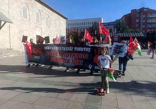 Erzurum’da Sağlıkçılardan Gazze İçin 96. Haftada Sessiz Yürüyüş