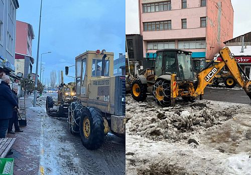 Göle Belediyesi kar temizliği çalışmalarını sürdürüyor: Başkan Gökhan Budak sahada