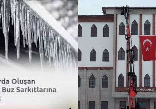 Göle’de Çatılardaki Kar ve Buzlar Temizlendi: Kaymakamlıktan Uyarı