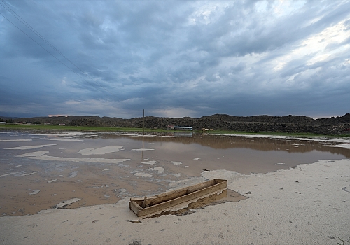 Iğdır'da etkili olan selde bazı evleri su bastı, tarım arazileri zarar gördü